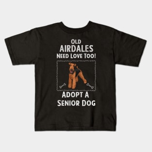 Senior Dog Adoption T-Shirt for Airdale Dog Lovers Kids T-Shirt